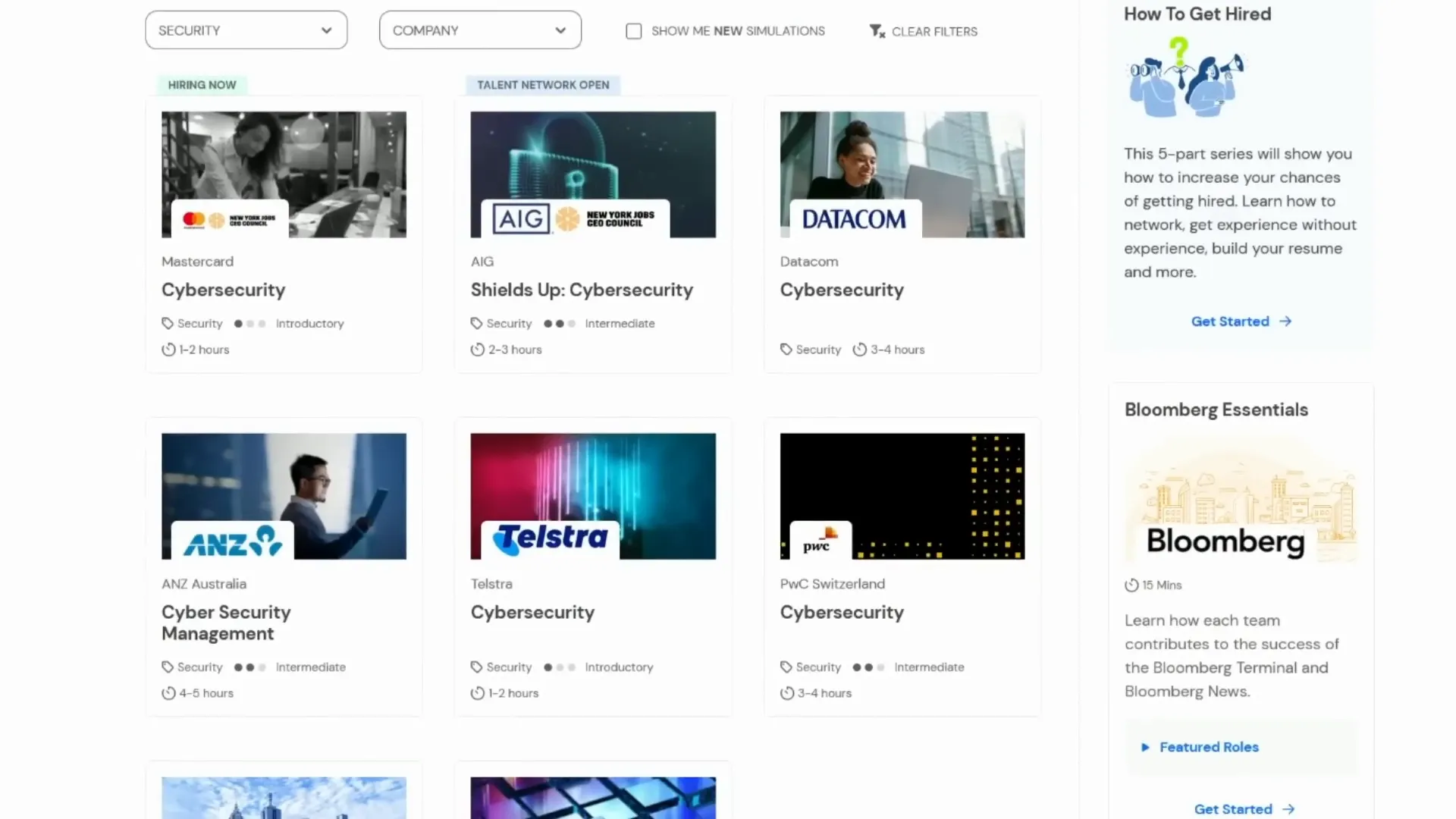 Cyber Security Job Simulations